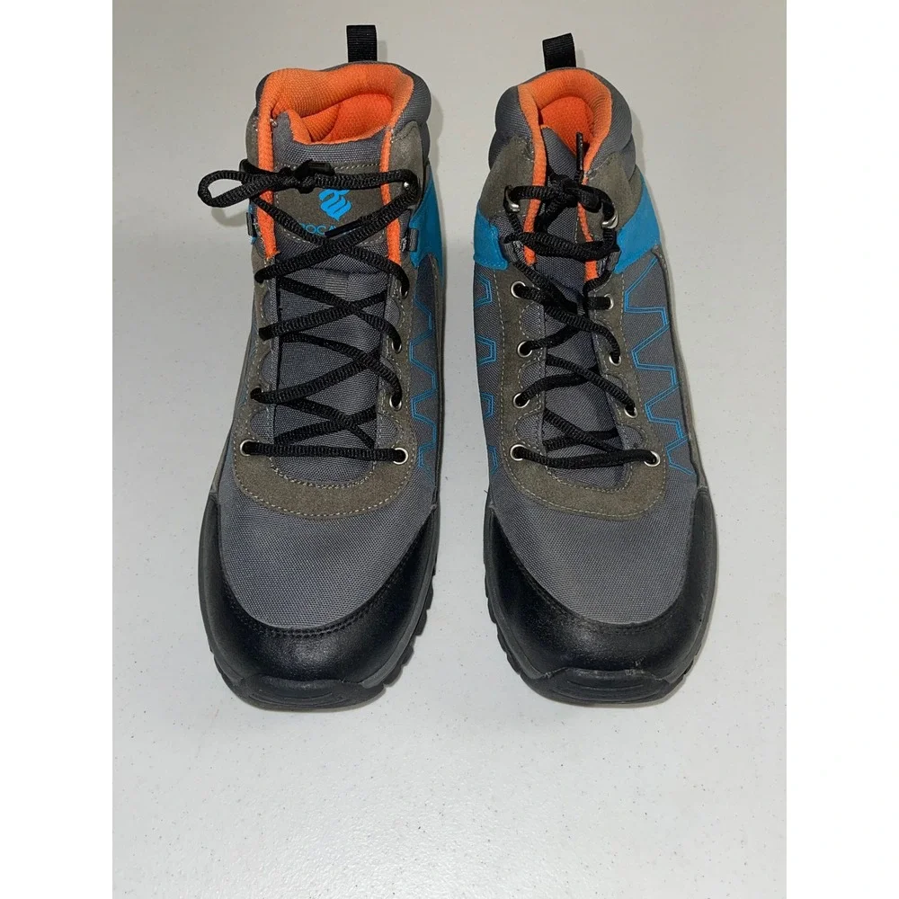 Rocawear Hector Mens Hiking Boots Grey Blue Orange Size 13 Mid Top Rugged Sole